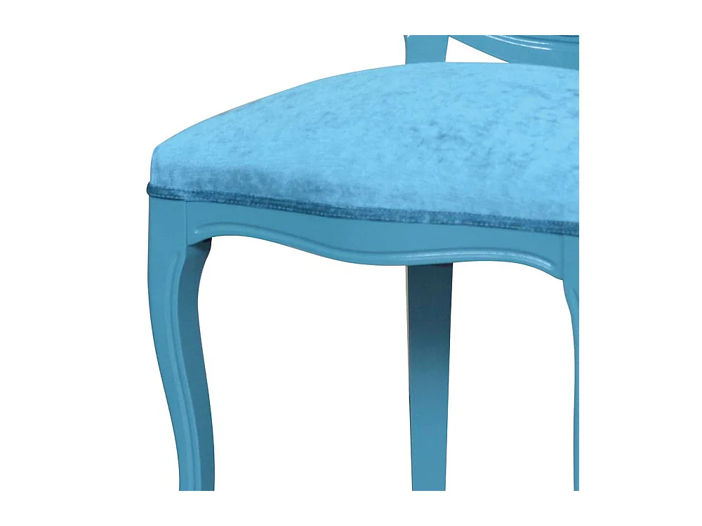 Ausgefallener Stuhl im Barockstil Türkis Samt