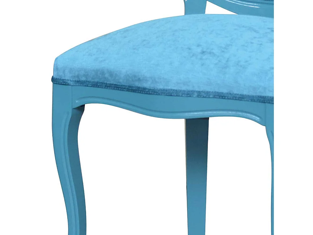 Ausgefallener Stuhl im Barockstil Türkis Samt