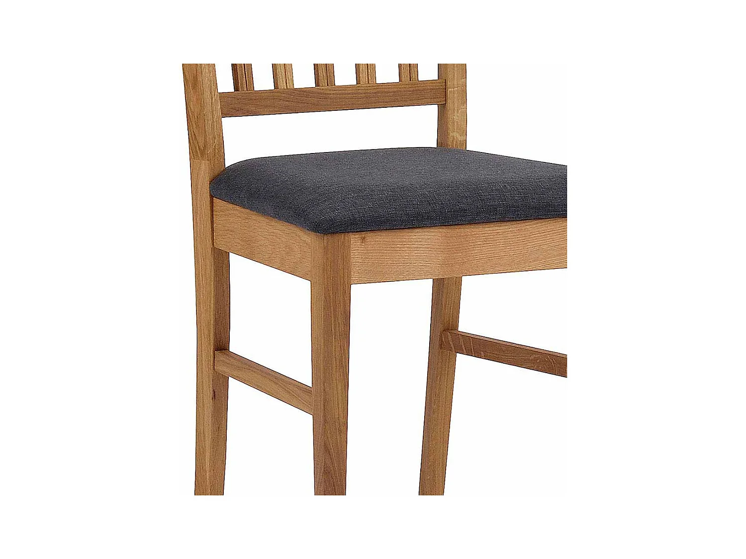 Esszimmerstuhl aus Eiche Massivholz Grau Webstoff (2er Set)