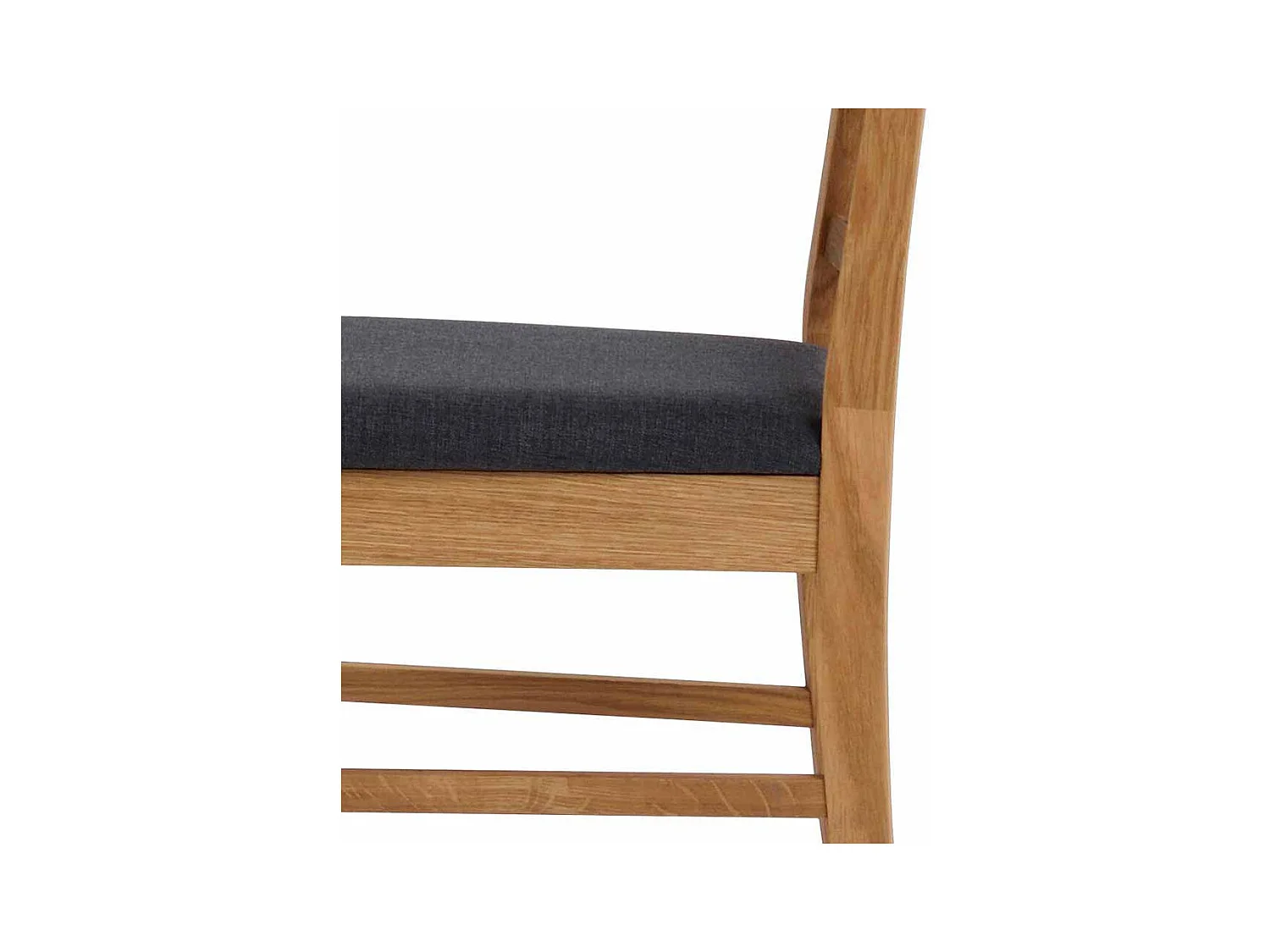 Esszimmerstuhl aus Eiche Massivholz Grau Webstoff (2er Set)