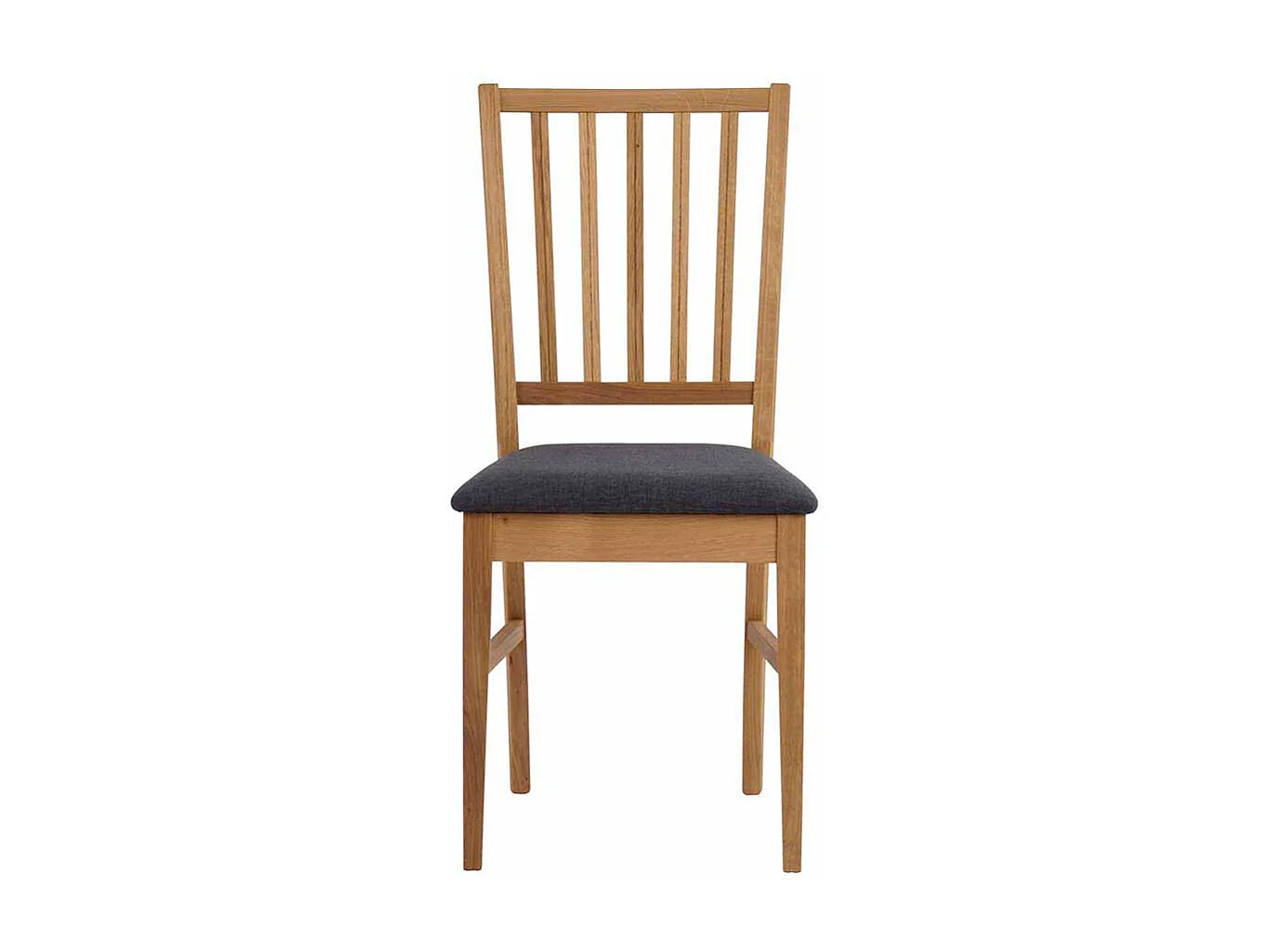 Esszimmerstuhl aus Eiche Massivholz Grau Webstoff (2er Set)