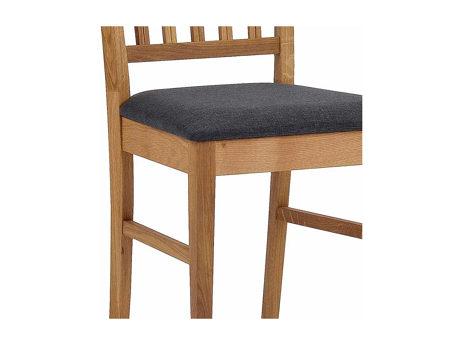 Esszimmerstuhl aus Eiche Massivholz Grau Webstoff (2er Set)