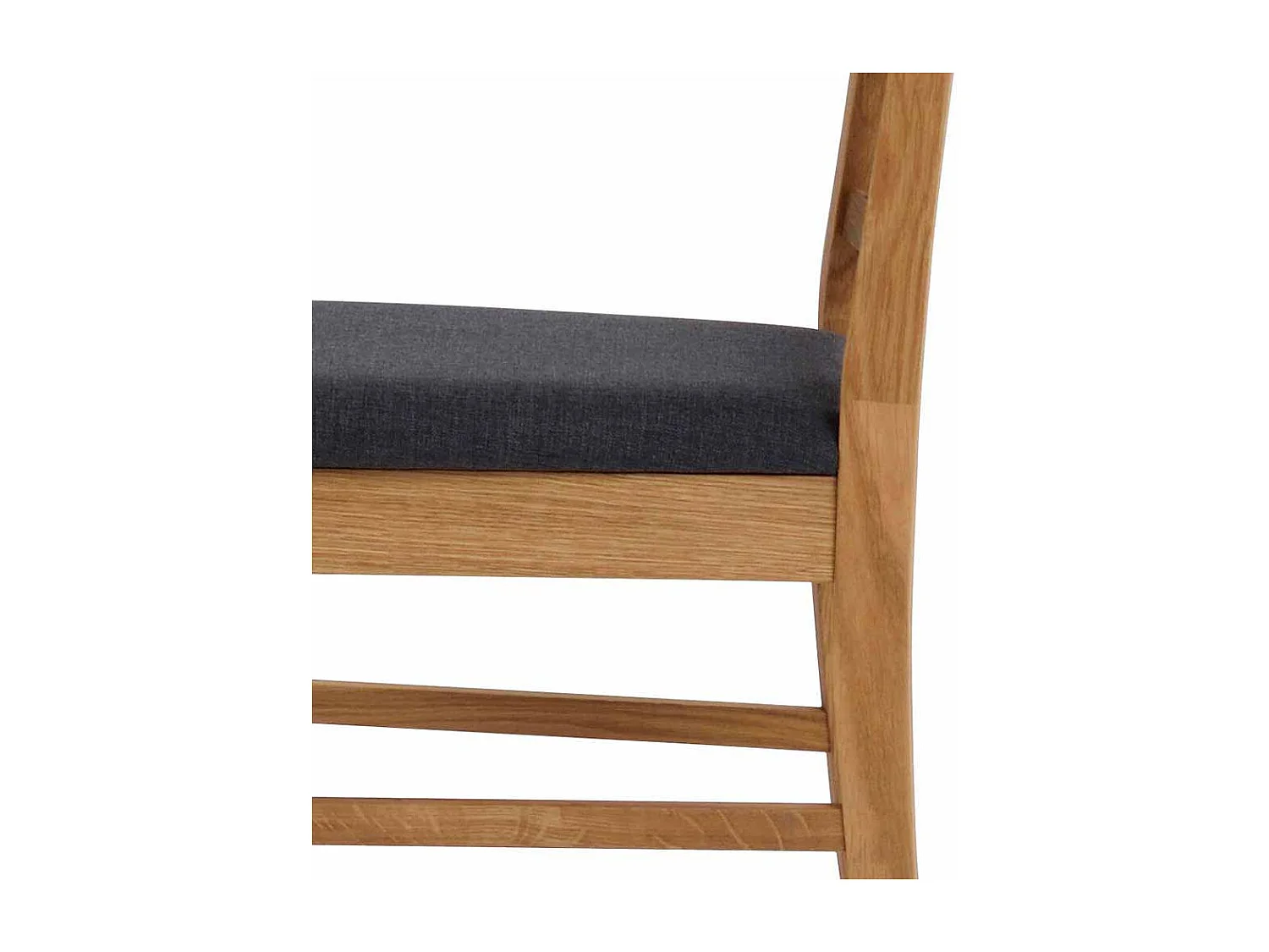 Esszimmerstuhl aus Eiche Massivholz Grau Webstoff (2er Set)