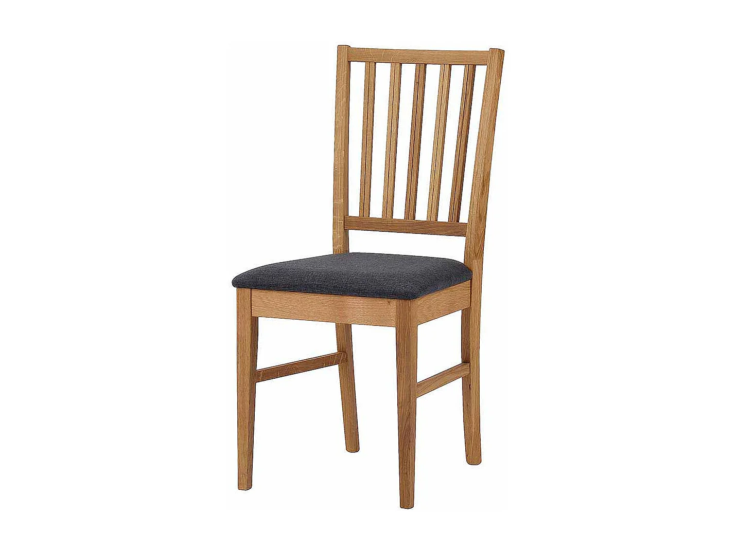 Esszimmerstuhl aus Eiche Massivholz Grau Webstoff (2er Set)