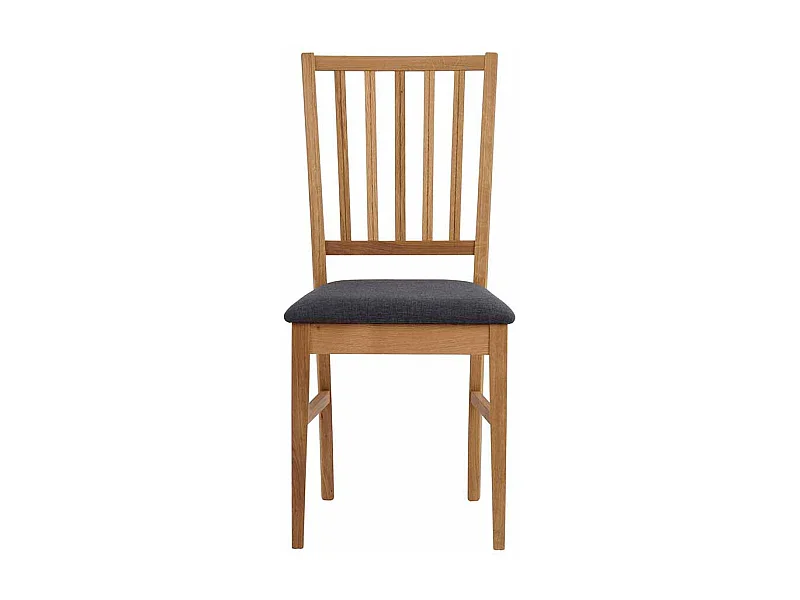 Esszimmerstuhl aus Eiche Massivholz Grau Webstoff (2er Set)