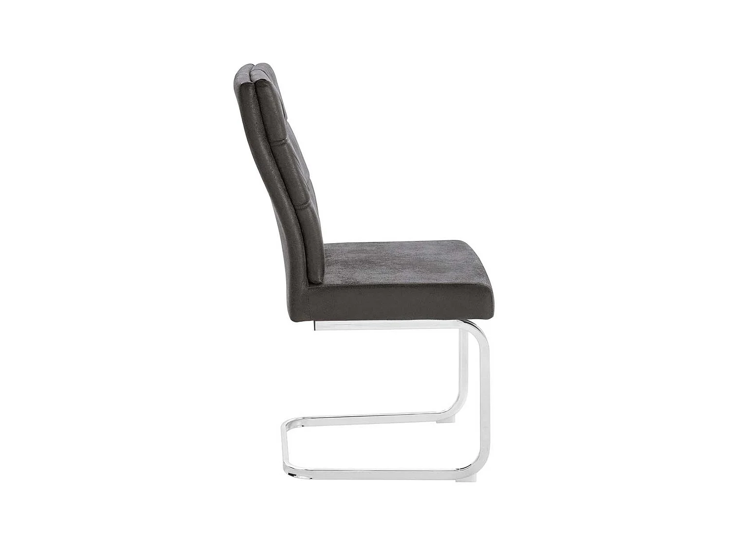 Freischwingerstühle in Anthrazit und Chrom rechteckigen Steppungen (2er Set)