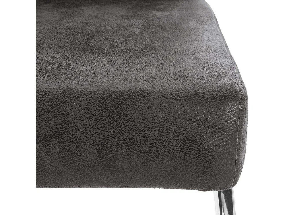 Freischwingerstühle in Anthrazit und Chrom rechteckigen Steppungen (2er Set)