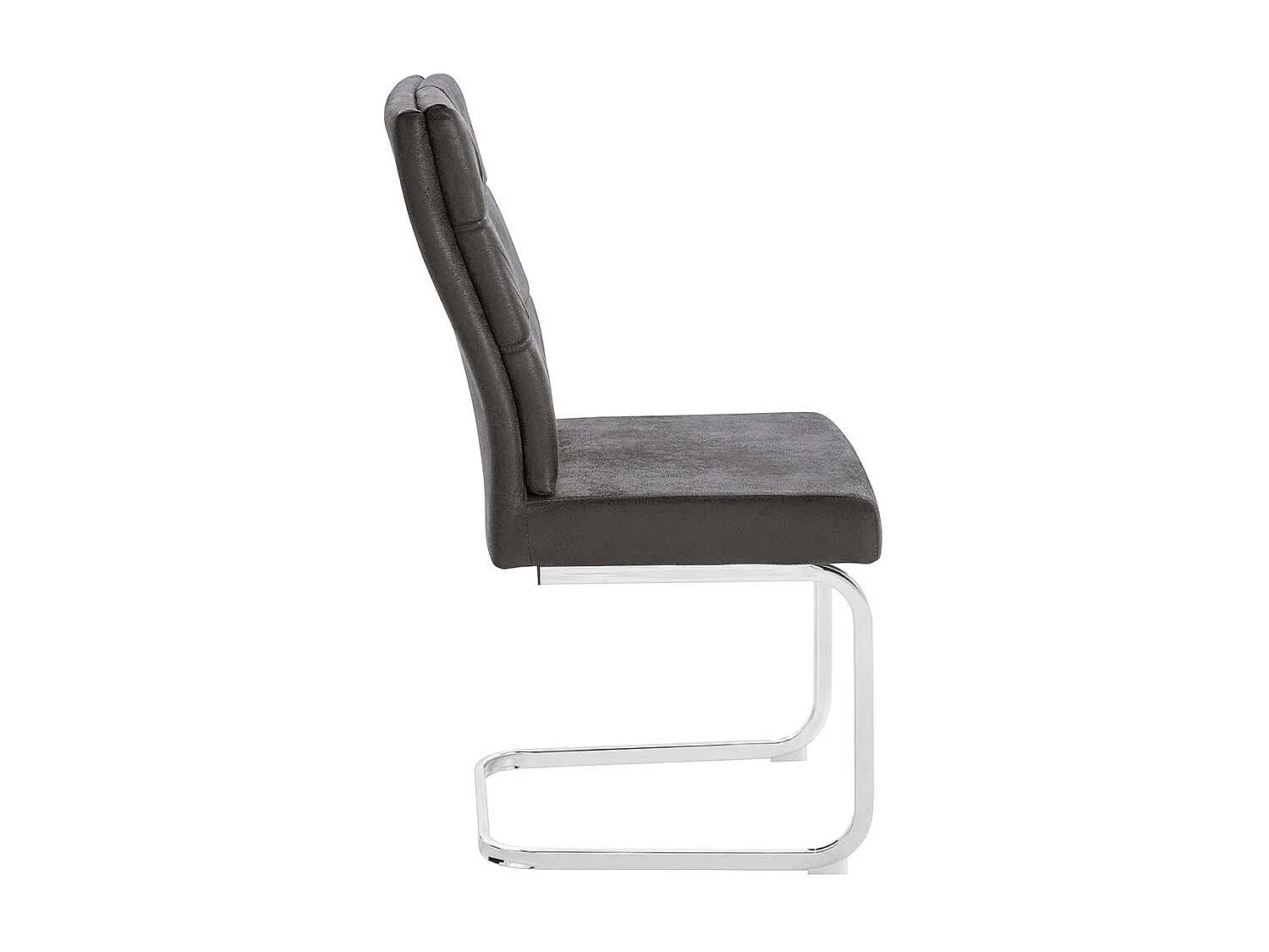 Freischwingerstühle in Anthrazit und Chrom rechteckigen Steppungen (2er Set)