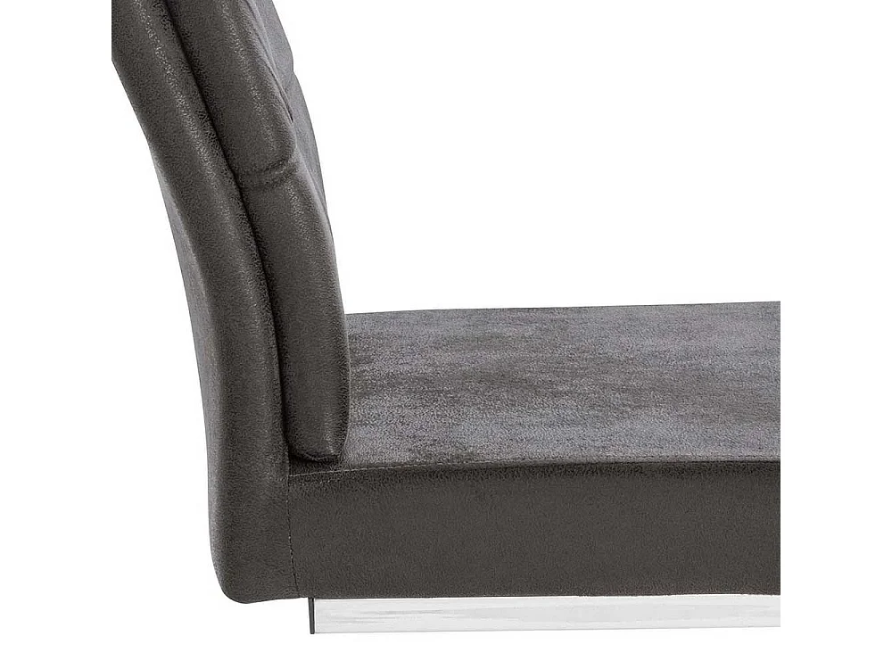 Freischwingerstühle in Anthrazit und Chrom rechteckigen Steppungen (2er Set)