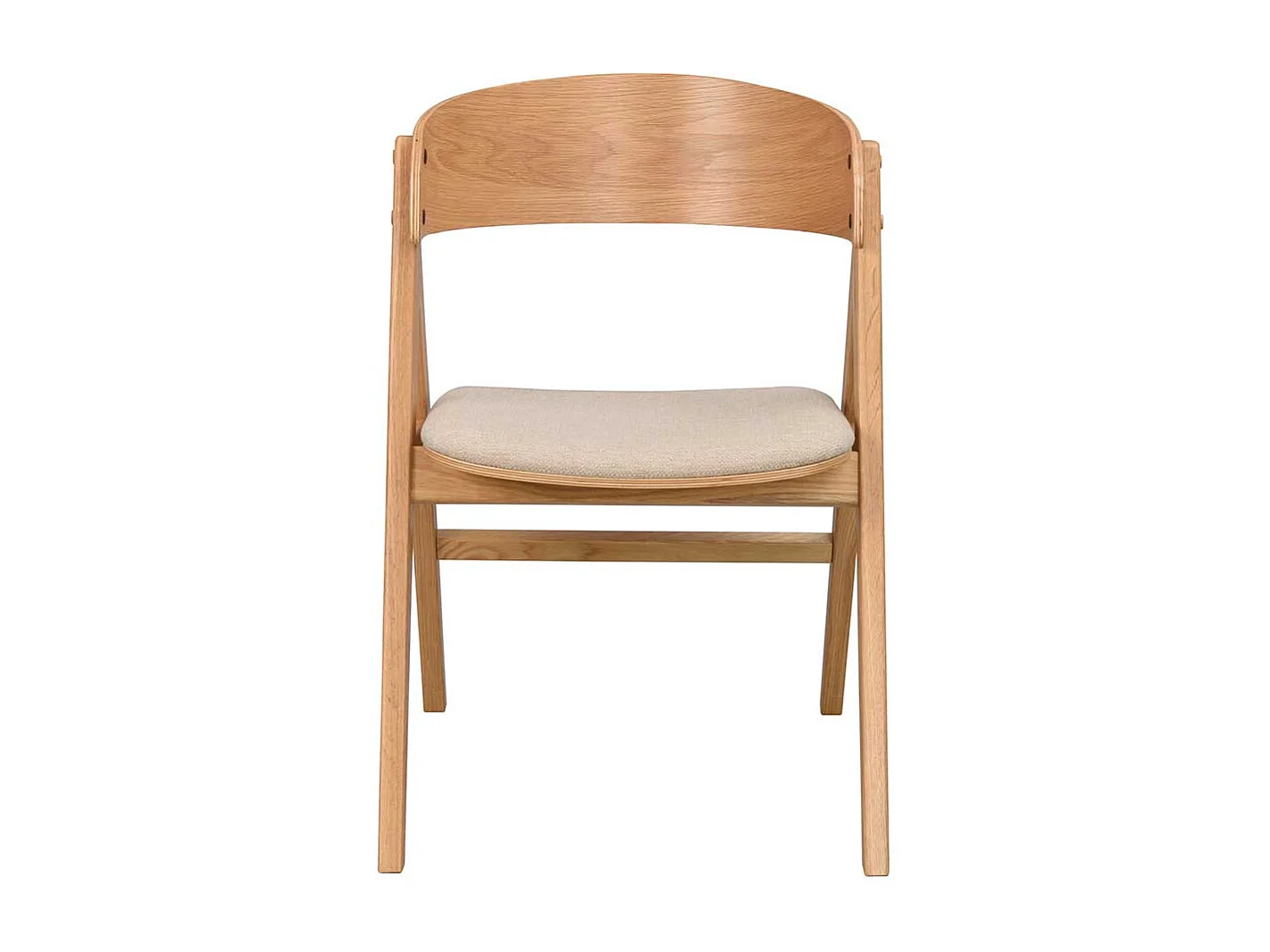 Skandi Küchenstühle in Eichefarben Webstoff Beige (2er Set)