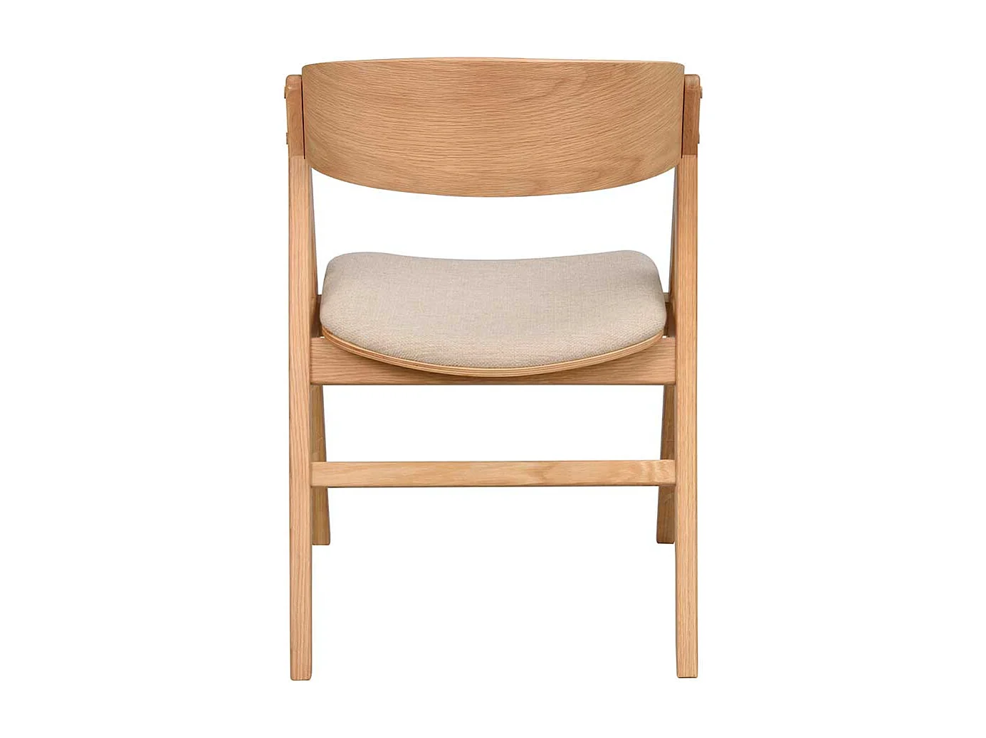 Skandi Küchenstühle in Eichefarben Webstoff Beige (2er Set)