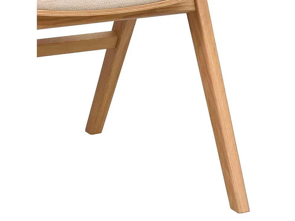 Skandi Küchenstühle in Eichefarben Webstoff Beige (2er Set)