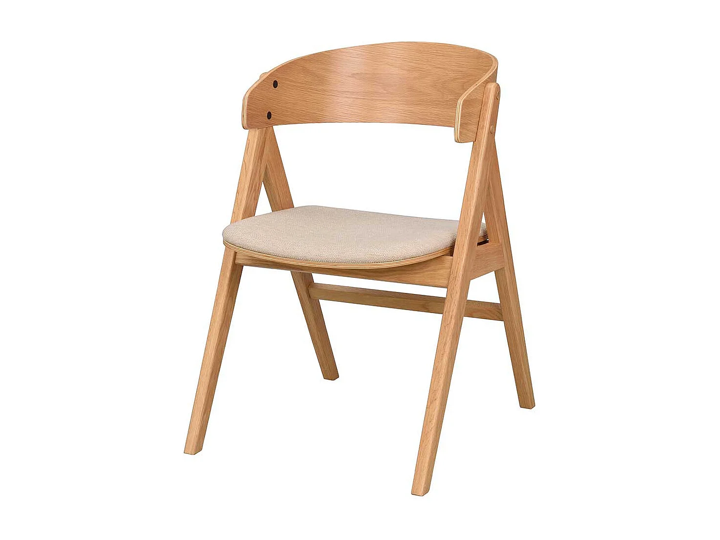 Skandi Küchenstühle in Eichefarben Webstoff Beige (2er Set)