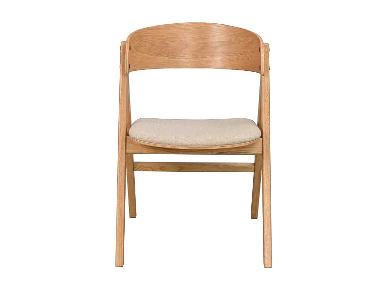 Skandi Küchenstühle in Eichefarben Webstoff Beige (2er Set)