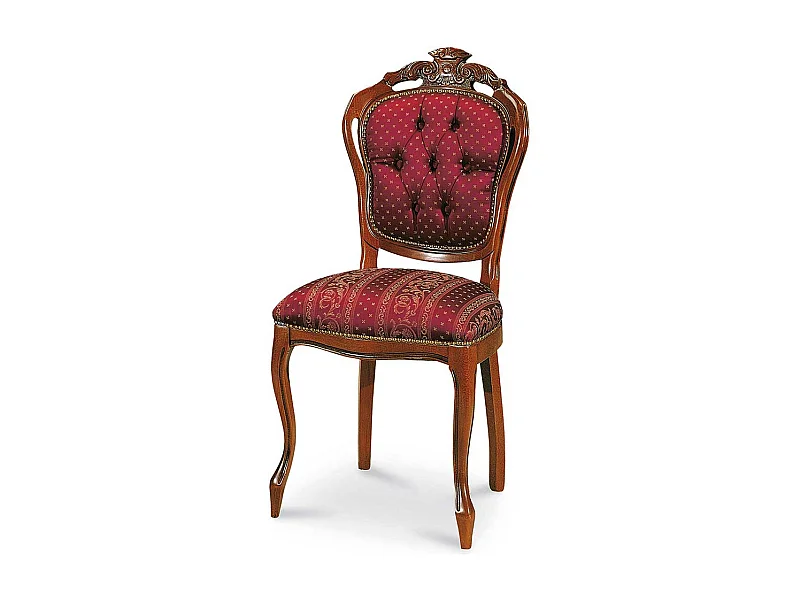 Hochlehner im Barock Stil Stoff Dunkelrot Goldfarben