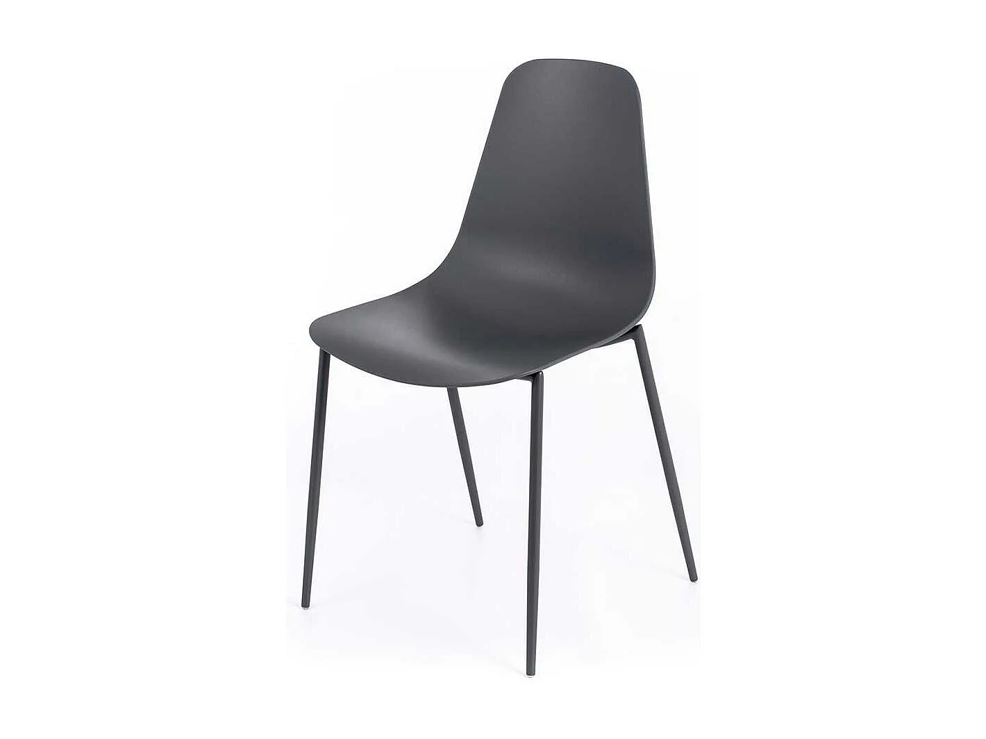 Kuechenstuehle in Dunkelgrau Kunststoff Schalensitz (4er Set)