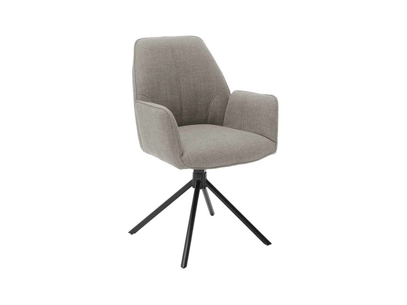 Drehbare Esszimmer Stühle in Hellbraun Webstoff Armlehnen (2er Set)