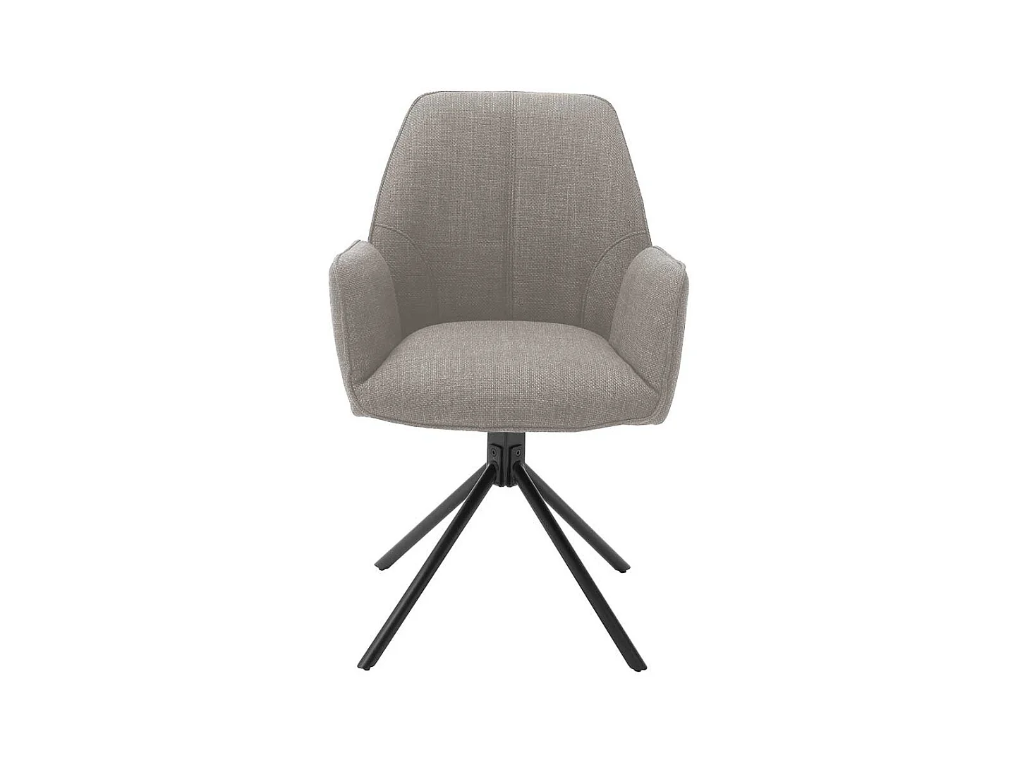 Drehbare Esszimmer Stühle in Hellbraun Webstoff Armlehnen (2er Set)