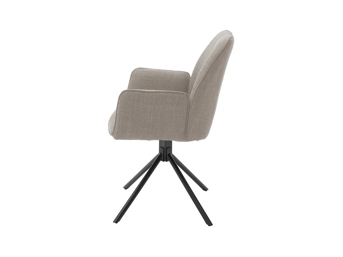 Drehbare Esszimmer Stühle in Hellbraun Webstoff Armlehnen (2er Set)