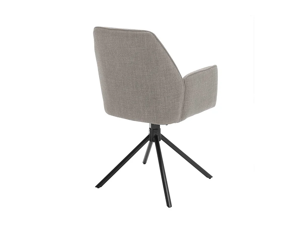 Drehbare Esszimmer Stühle in Hellbraun Webstoff Armlehnen (2er Set)