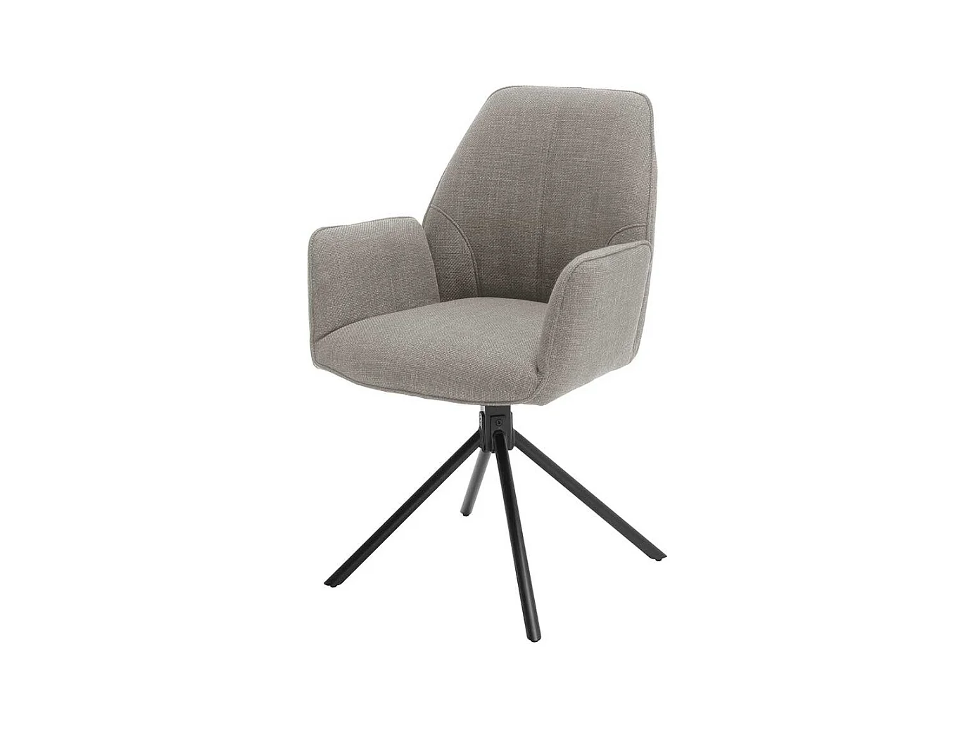 Drehbare Esszimmer Stühle in Hellbraun Webstoff Armlehnen (2er Set)