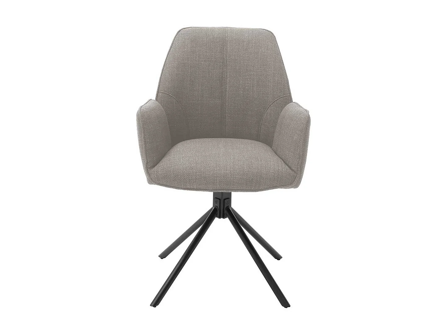 Drehbare Esszimmer Stühle in Hellbraun Webstoff Armlehnen (2er Set)