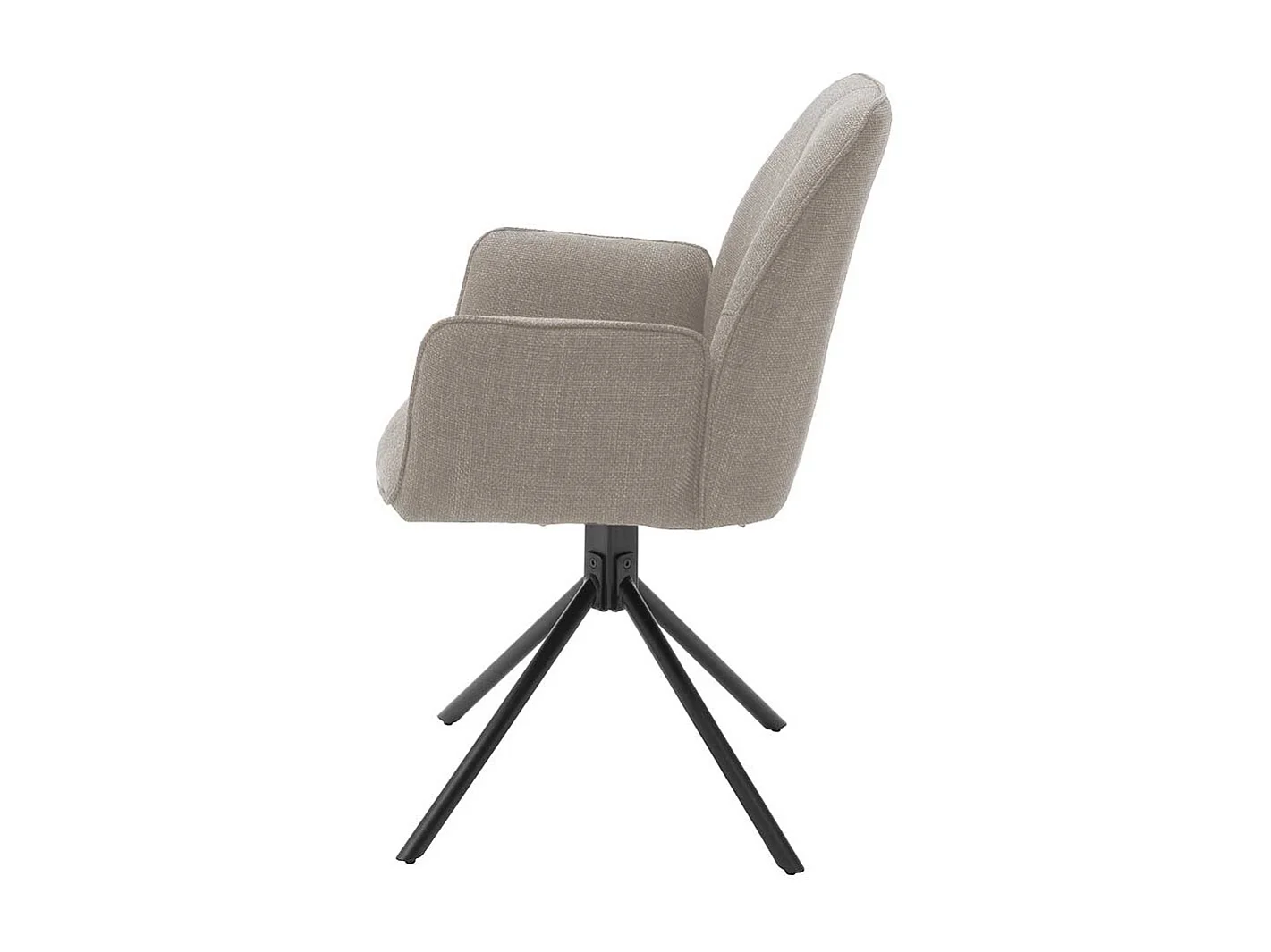 Drehbare Esszimmer Stühle in Hellbraun Webstoff Armlehnen (2er Set)