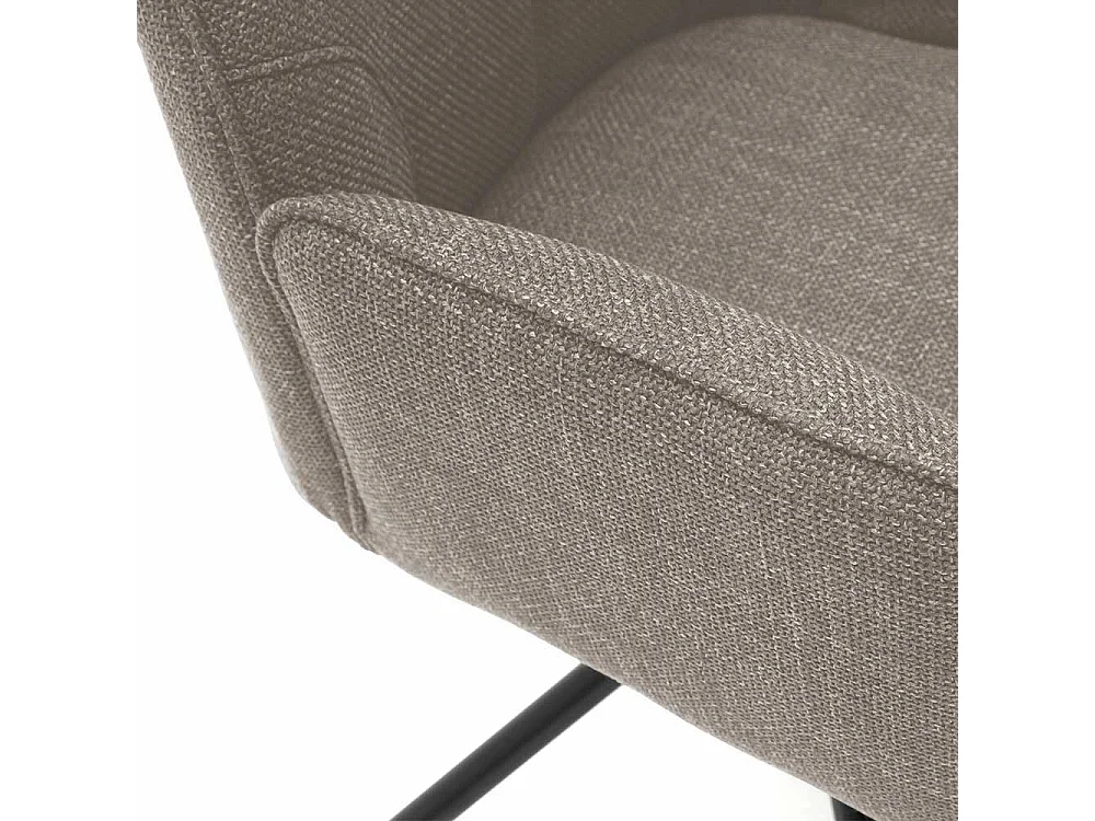 Drehbare Esszimmer Stühle in Hellbraun Webstoff Armlehnen (2er Set)