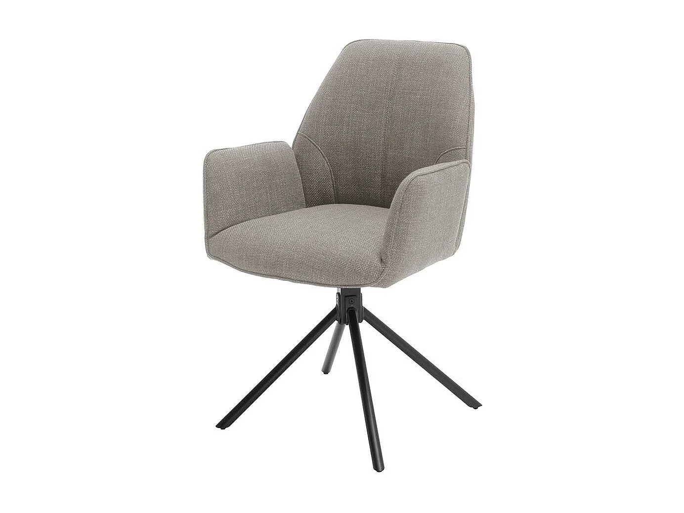 Drehbare Esszimmer Stühle in Hellbraun Webstoff Armlehnen (2er Set)