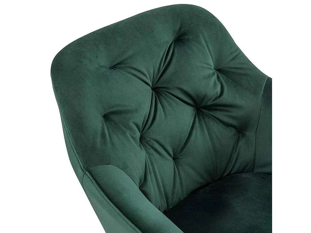Esszimmerarmlehnstuhl in Dunkelgrün Samt Retrostil