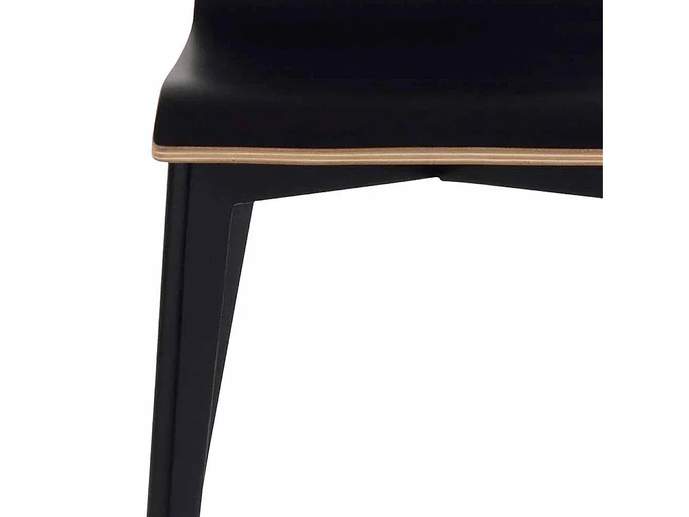 Esstischstuhl Set in Schwarz Holzbeine massiv (2er Set)