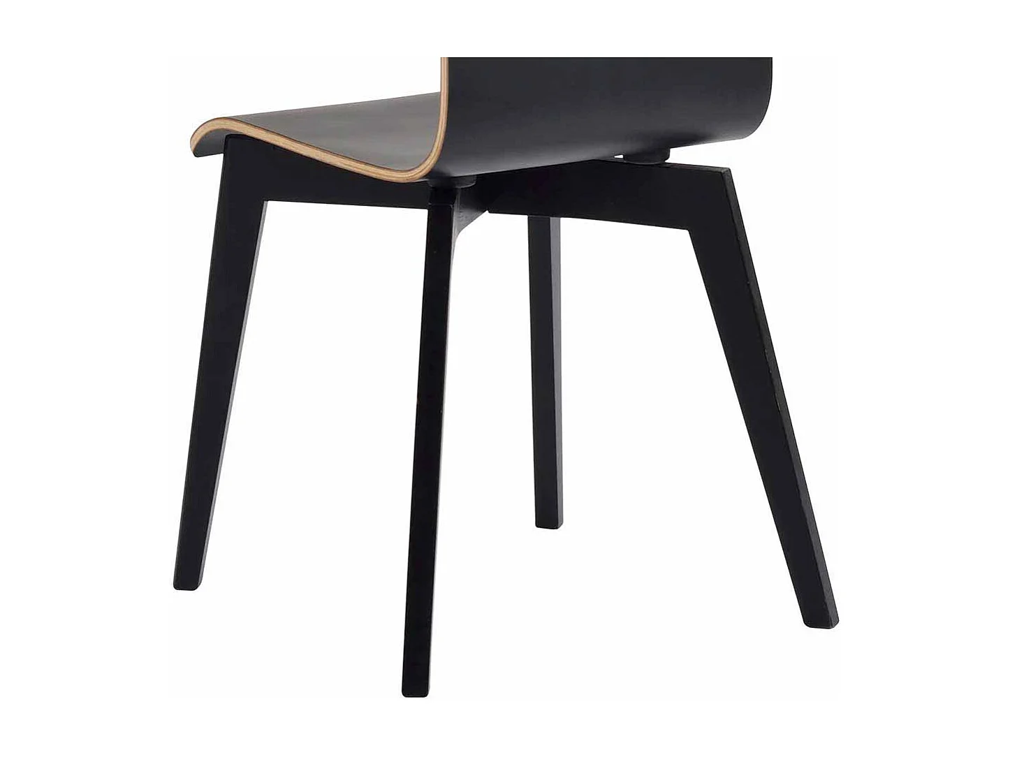 Esstischstuhl Set in Schwarz Holzbeine massiv (2er Set)