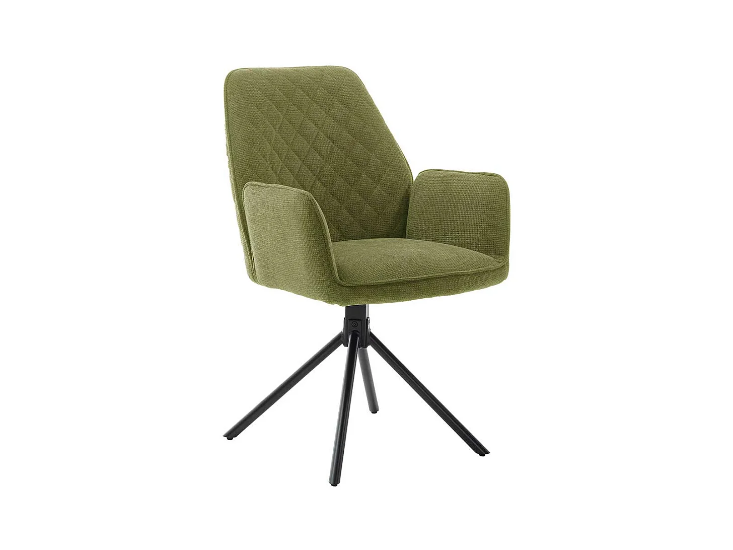Esstisch Stühle in Oliv Grün Chenillegewebe drehbar (2er Set)