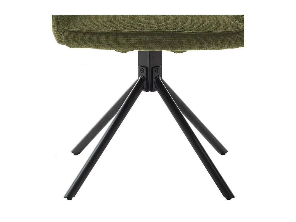 Esstisch Stühle in Oliv Grün Chenillegewebe drehbar (2er Set)