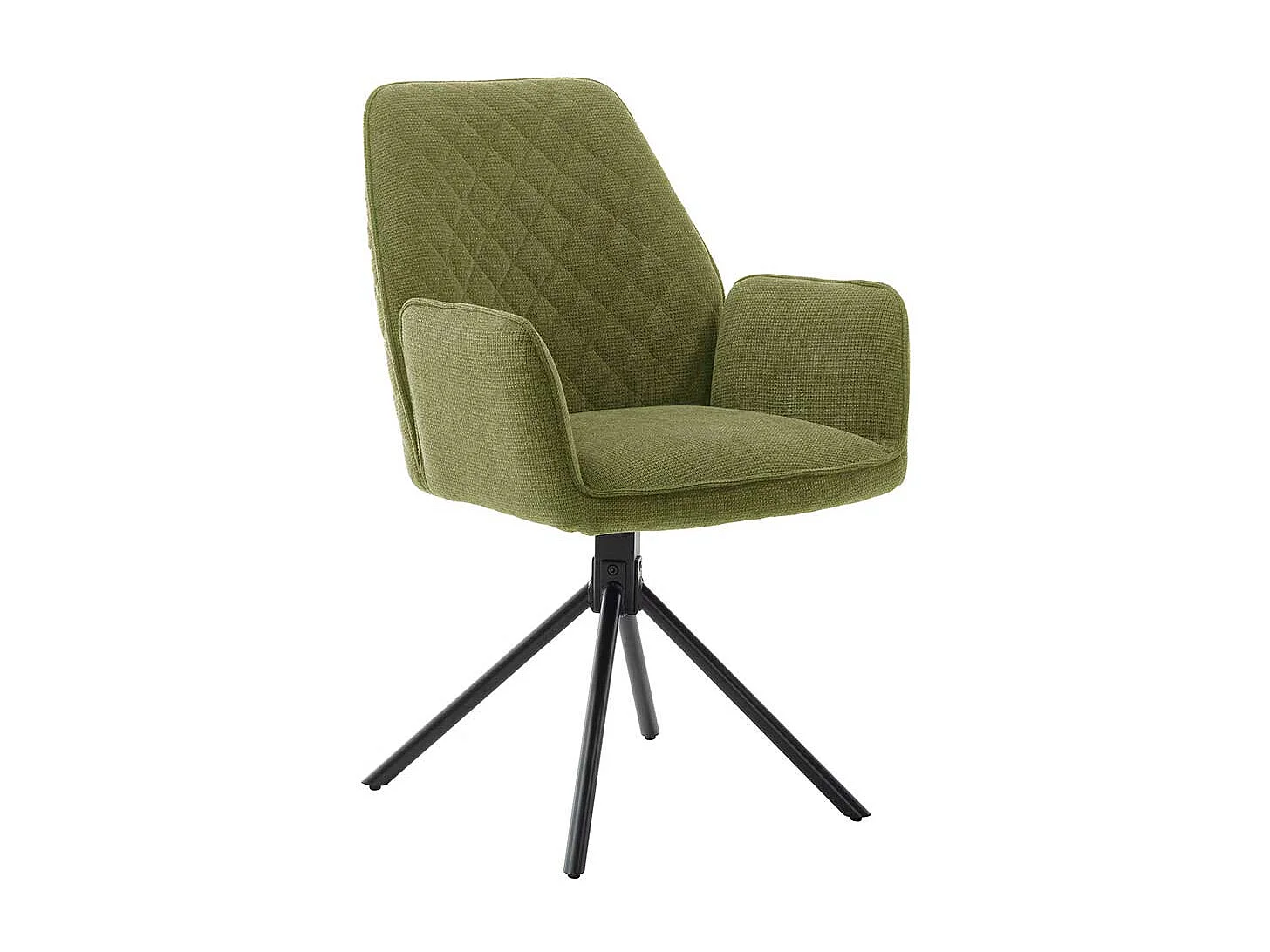 Esstisch Stühle in Oliv Grün Chenillegewebe drehbar (2er Set)