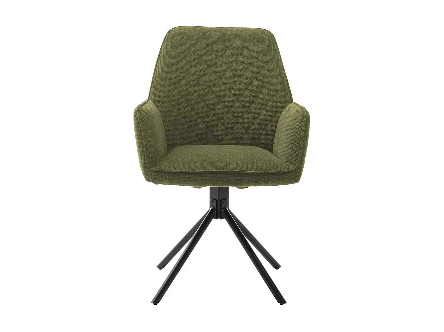 Esstisch Stühle in Oliv Grün Chenillegewebe drehbar (2er Set)