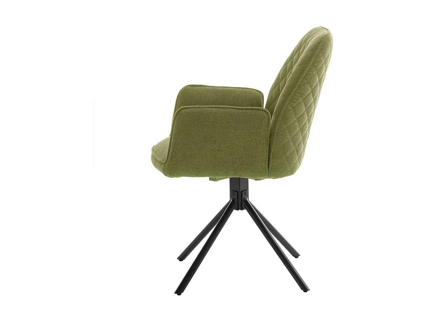 Esstisch Stühle in Oliv Grün Chenillegewebe drehbar (2er Set)