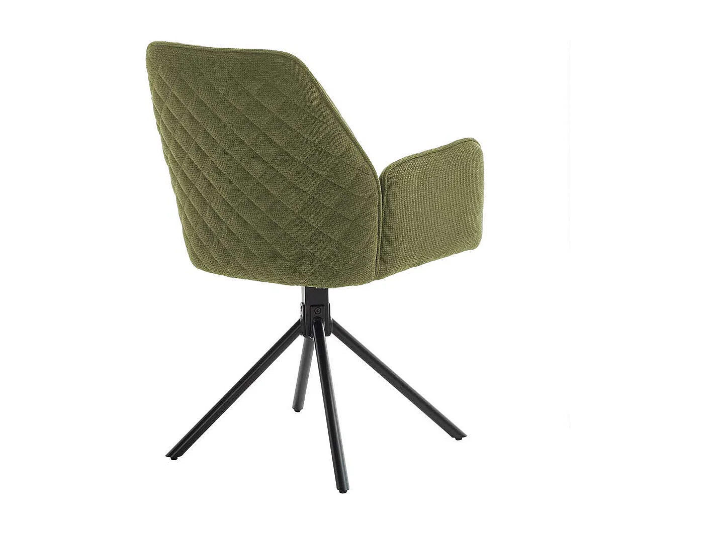 Esstisch Stühle in Oliv Grün Chenillegewebe drehbar (2er Set)