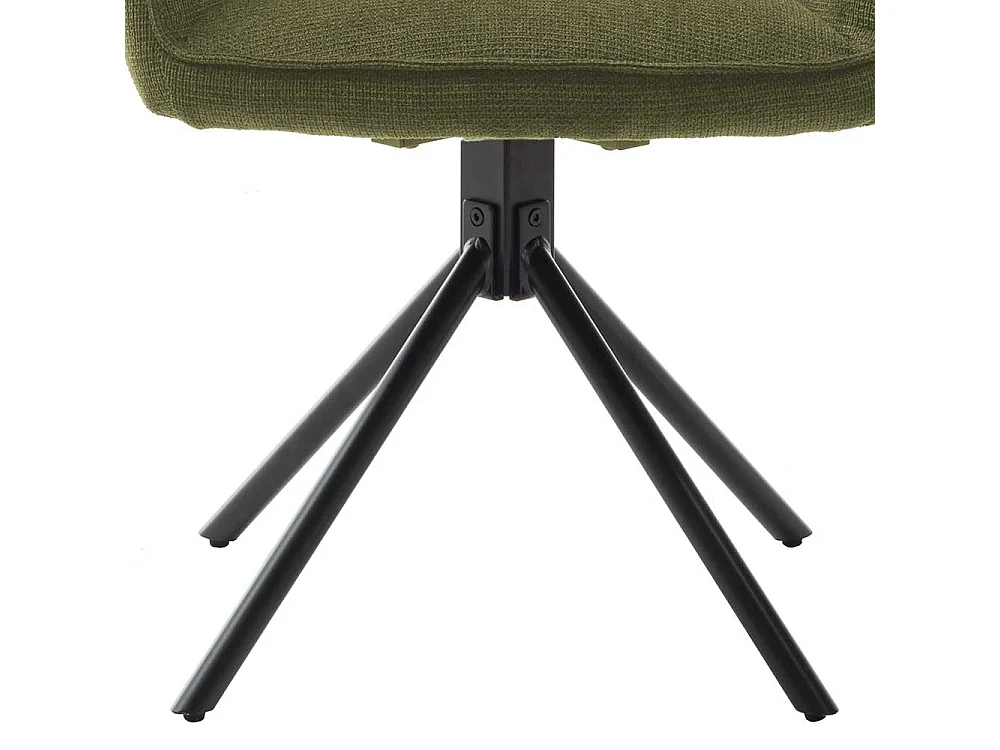 Esstisch Stühle in Oliv Grün Chenillegewebe drehbar (2er Set)