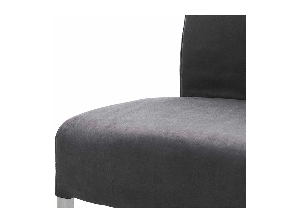 Esszimmer Freischwinger in Anthrazit Edelstahl (2er Set)