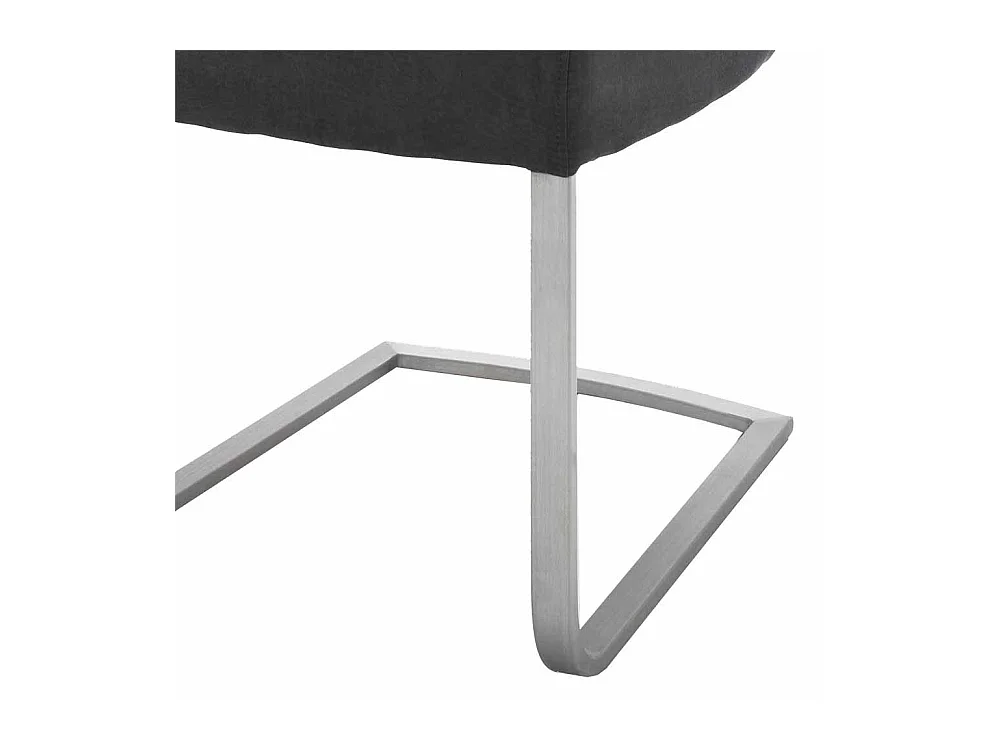 Esszimmer Freischwinger in Anthrazit Edelstahl (2er Set)