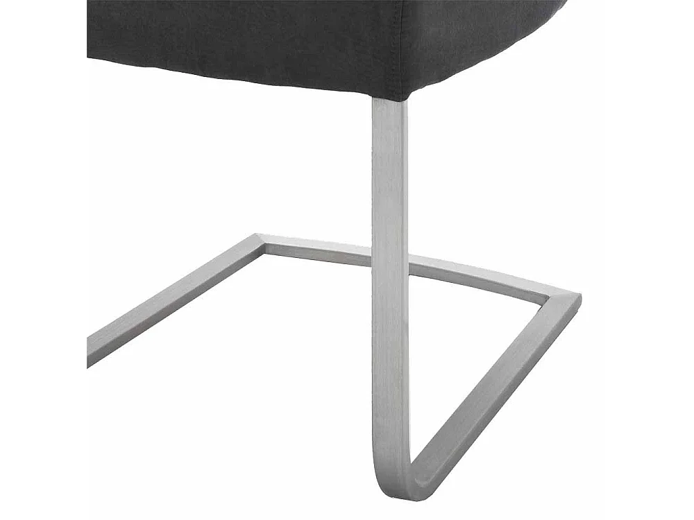 Esszimmer Freischwinger in Anthrazit Edelstahl (2er Set)