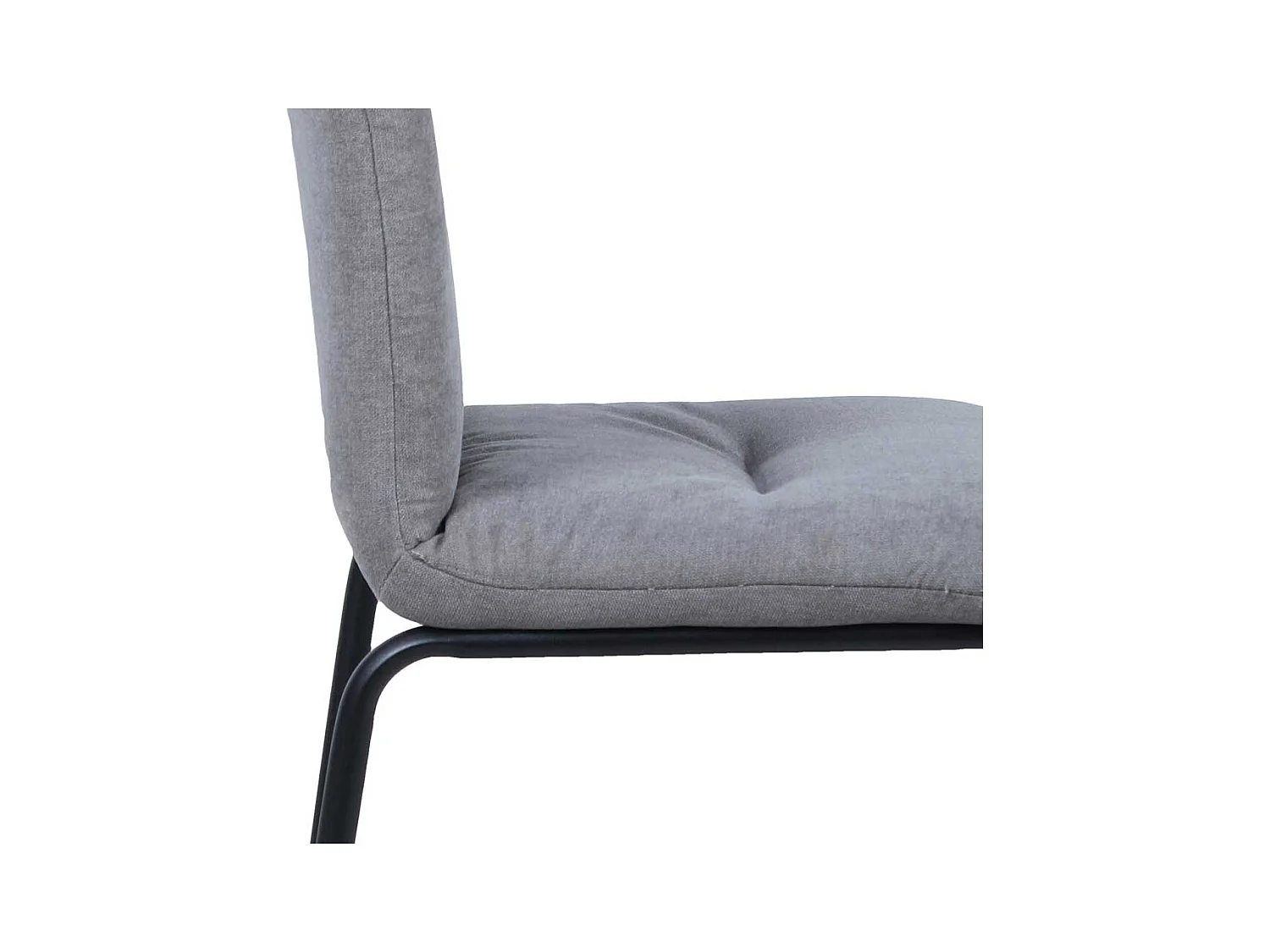 Esszimmer Polsterstühle in Hellgrau Webstoff Metallgestell (2er Set)