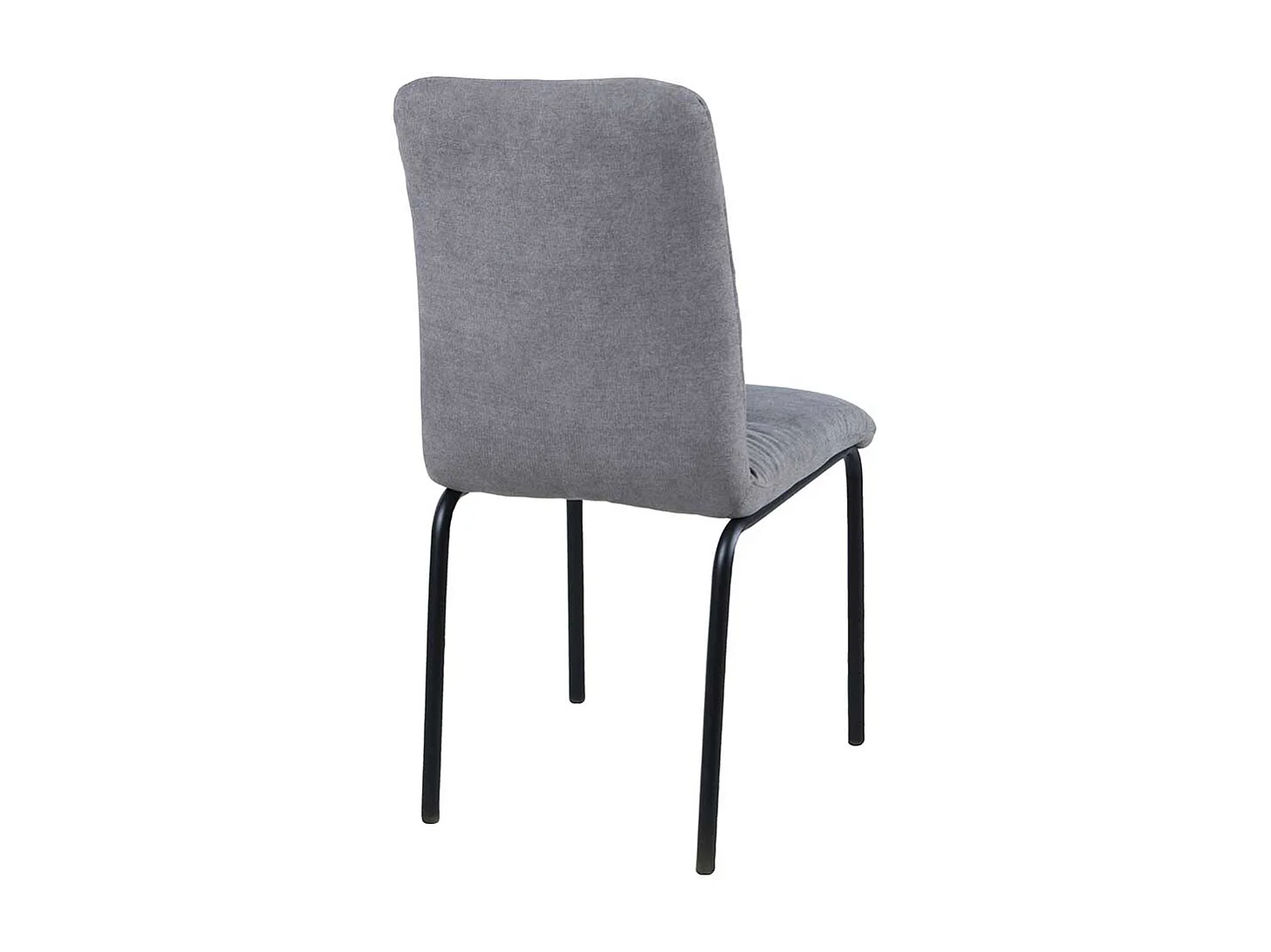 Esszimmer Polsterstühle in Hellgrau Webstoff Metallgestell (2er Set)