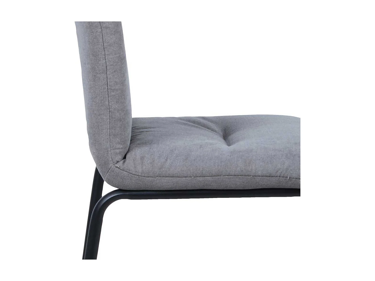 Esszimmer Polsterstühle in Hellgrau Webstoff Metallgestell (2er Set)