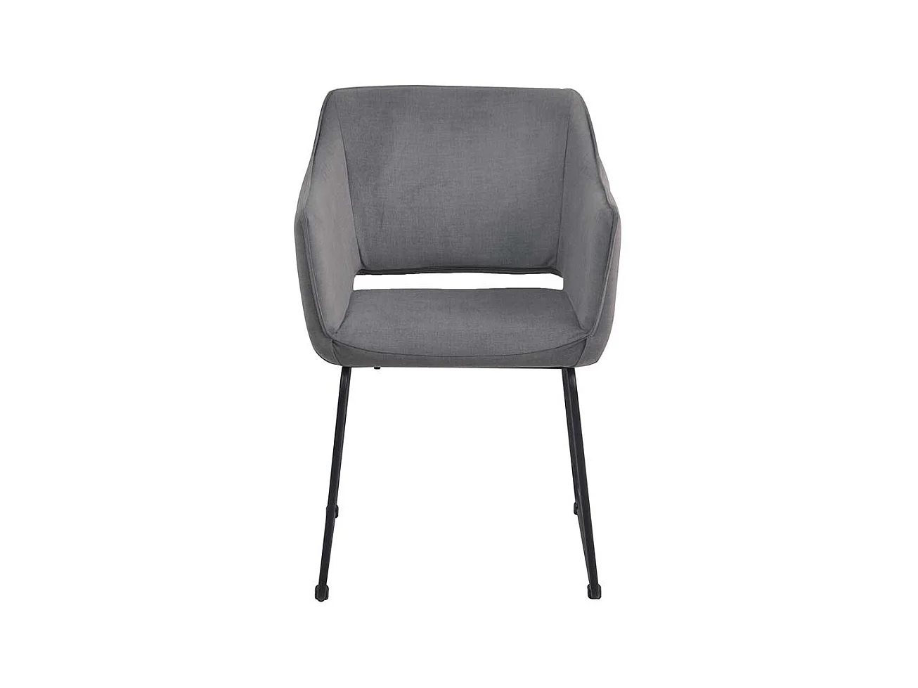 Armlehnenstühle in Grau Webstoff Metallbügeln (2er Set)