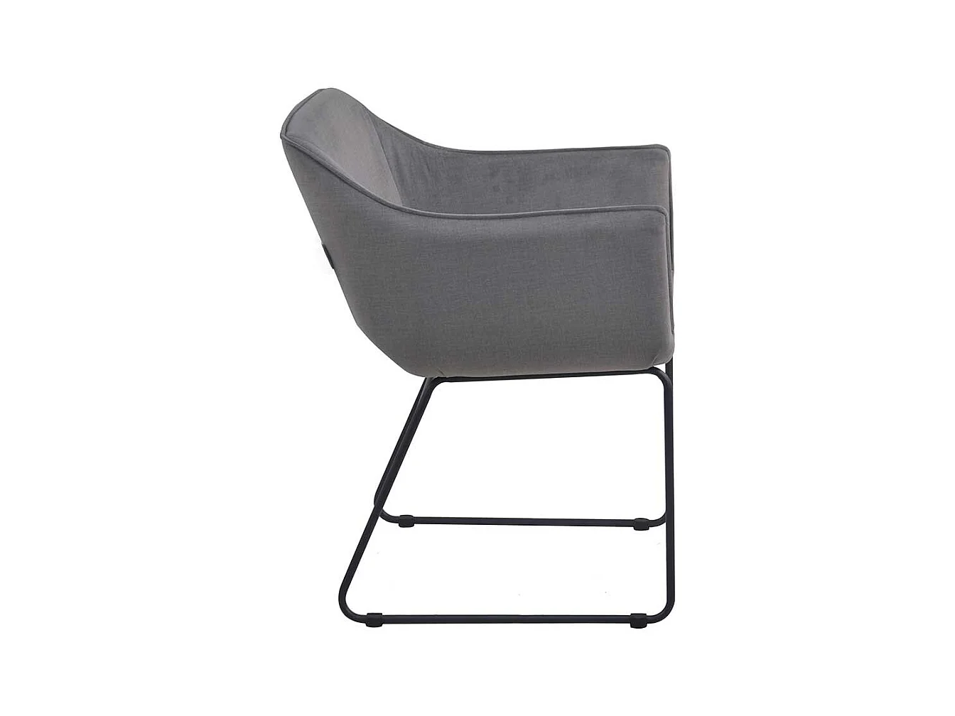 Armlehnenstühle in Grau Webstoff Metallbügeln (2er Set)