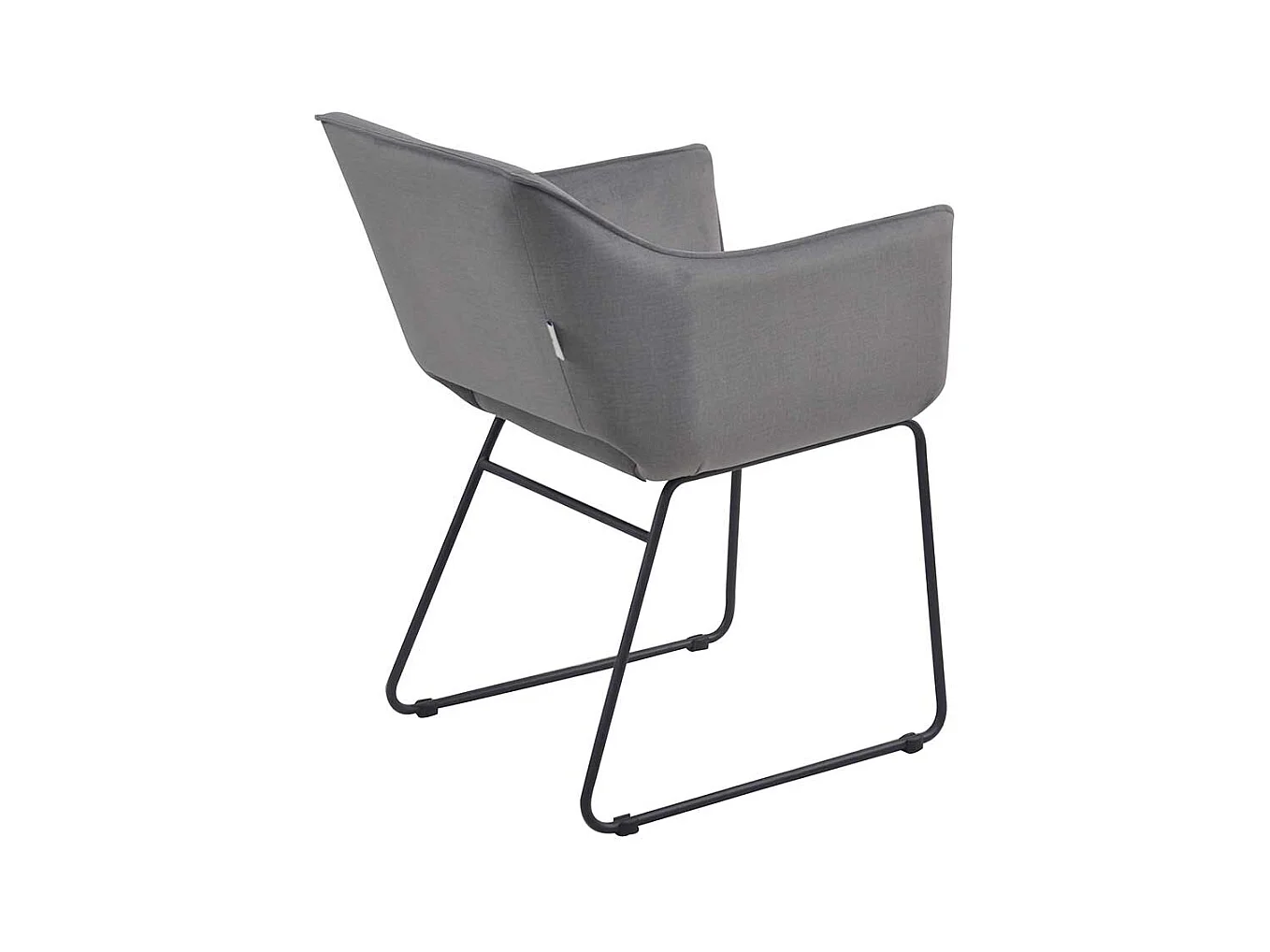 Armlehnenstühle in Grau Webstoff Metallbügeln (2er Set)