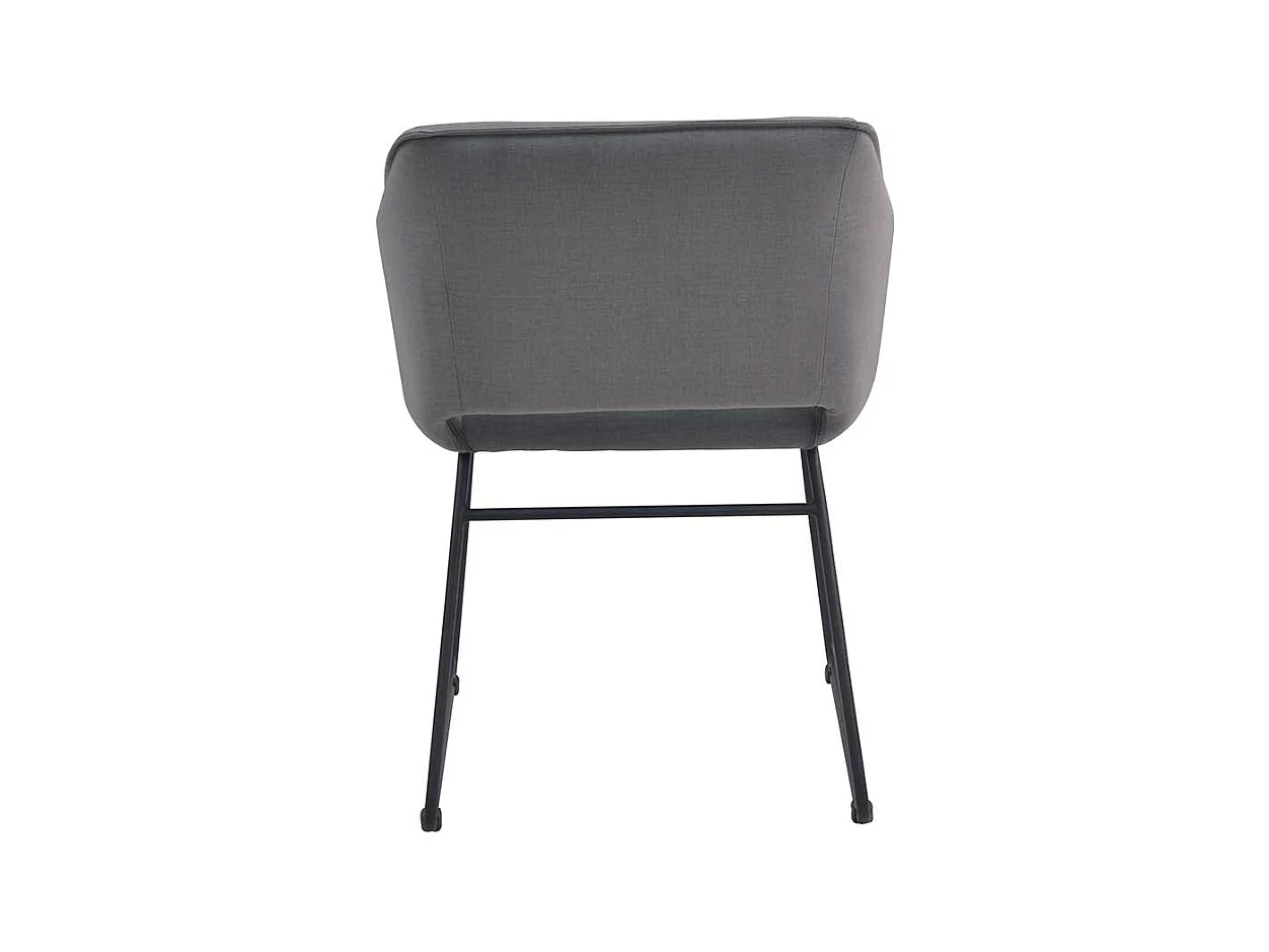 Armlehnenstühle in Grau Webstoff Metallbügeln (2er Set)