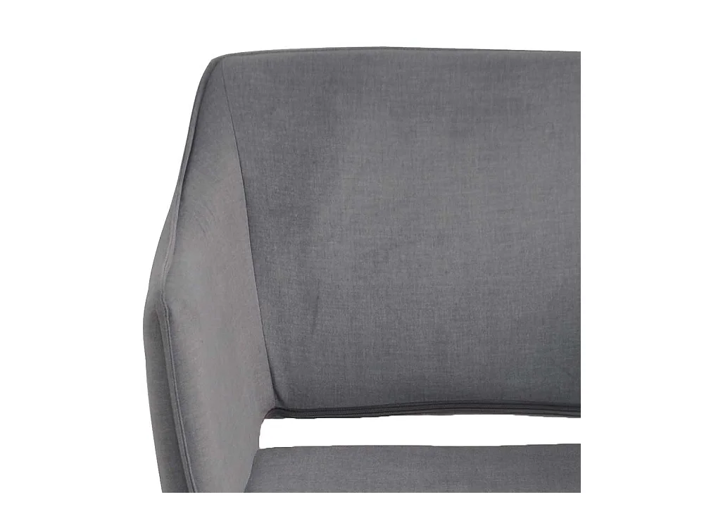 Armlehnenstühle in Grau Webstoff Metallbügeln (2er Set)